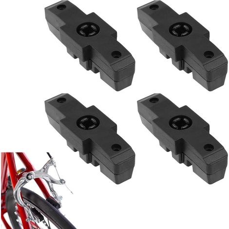 Lot de 4 - Patins de frein pour vélo, adaptés aux VTT/vélos de route HS11, HS22, HS24, HS33, HS66, matériau en caoutchouc, accessoire de protection, noir. (1/5)