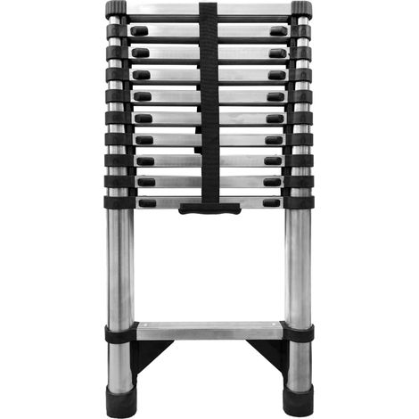 Baulich – Échelle télescopique 11 marches – Hauteur 3,2 m – Capacité de charge 125 kg – Pieds antidérapants pour sols glissants (1/5)
