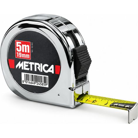 Metrica - Mètre à ruban de poche chromé 5 m x 25 mm - 8196