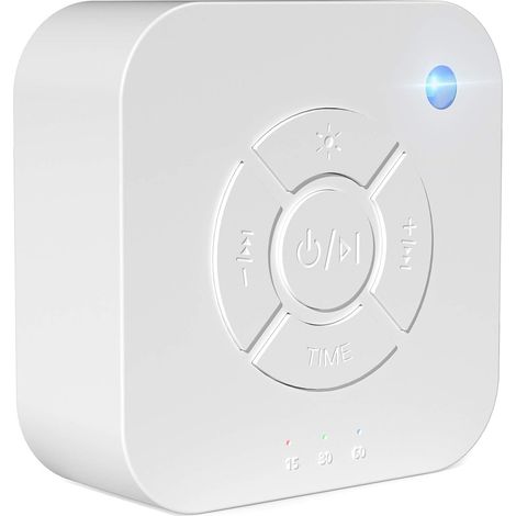 Machine À Bruit Blanc - 6 Sons Naturels + 4 Berceuses - Minuterie Automatique 15/30/60 Min - Mémoire de Réglage - Veilleuse RGB à 7 Couleurs - Portable 235 g - Alimentation Micro-USB - 1 Pièce (1/5)