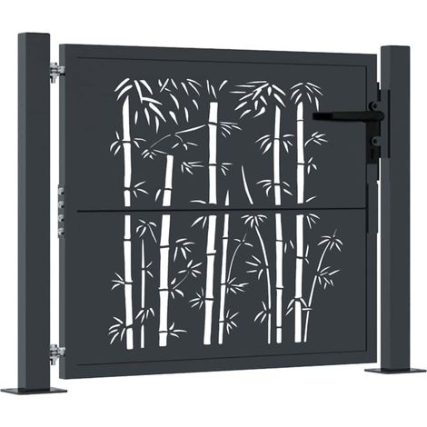 Maison Exclusive - Gartentor Anthrazit 100x100 cm Stahl Bambus-De (1/5)
