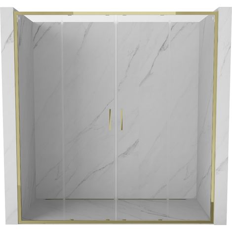 Mexen Exo puertas de ducha dobles correderas 170 cm, transparente, doradas - 8152-170-000-50-00 (1/5)