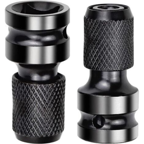 2 Pièces Adaptateurs de Douille 1/2" Carré à 1/4" Adaptateur Impact Cle a Choc Convertisseur de Libération Rapide pour Clé à Cliquet Impact et Porte-embout de Tournevis