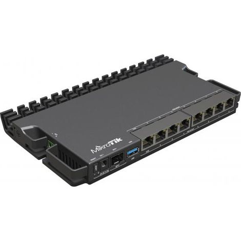 Router Mikrotik RouterBOARD 5009UPr+S+IN con CPU Marvell Armada ARMv8 (4 core, 1,4 GHz), 1 GB RAM DDR4, 1 GB NAND, porte 2.5 Gbit, 7 porte Gigabit, PoE Out/In, porta SFP+ (1/3)