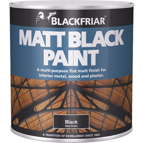 Blackfriar Matt Black Paint - 250ml, Durable Finish for Interior and Exterior Surfaces (1/2)