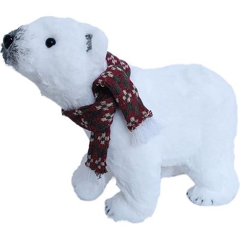 MA MAISON ORSO POLARE BIANCO A 4 ZAMPE CON SCIARPA 38 X 18 X H30 CM