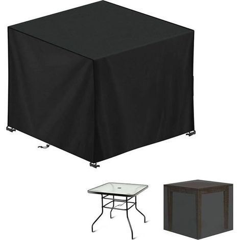 Housse de protection pour table de jardin 90x90x90cm – Tissu Oxford 420D imperméable – Anti-UV et coupe-vent – Sac de rangement inclus (1/5)