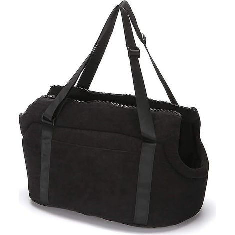 Waschbare Tasche aus Cord für Hunde, Katzen oder Kaninchen. Ideal für Haustiere auf dem Land. Schwarz, Größe L. (1/4)