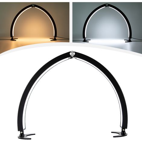 40W Lampe de bureau noire en forme de demi-lune pour les ongles, 73cm lampe de maquillage de bureau en forme de demi-lune avec télécommande filaire et commande à distance, Luminaire (1/5)