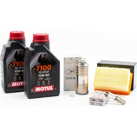Kit Révision Filtres Bougies pour MOTO GUZZI V7 850 de 2021 à 2024 - MOTUL 7100 10W60 2L