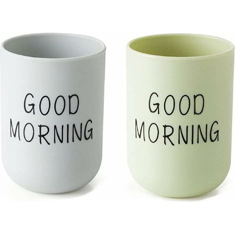 Ahlsen Pieza de vaso de plástico para baño, porta cepillos de dientes, vaso para cepillos de dientes, vaso para baño, vaso para lavado de dientes, accesorios para niños y parejas. (1/5)