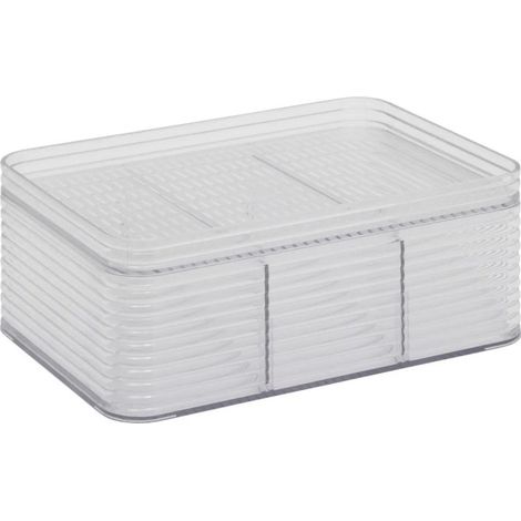 Boîte Organiseur 3 Compartiments "Plastor" 22cm Transparent (1/5)