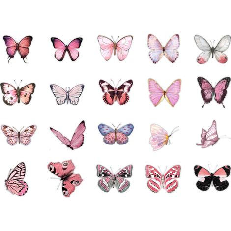 Sticker Papillon - Transparent - PET - Pour Scrapbooking Journaling Decoration DIY - 40 Pièces (1/5)