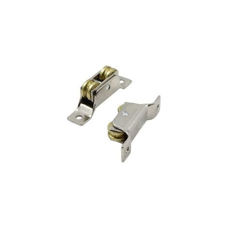 Roues Porte Coulissante Deux Roues - Roulettes De Fer, Fixe Rouleau Portail Rainure Support Roue à Rainure En U, Roulant Pour Voie Porte Coulissante Rouleau Verre 2pcs (1/4)