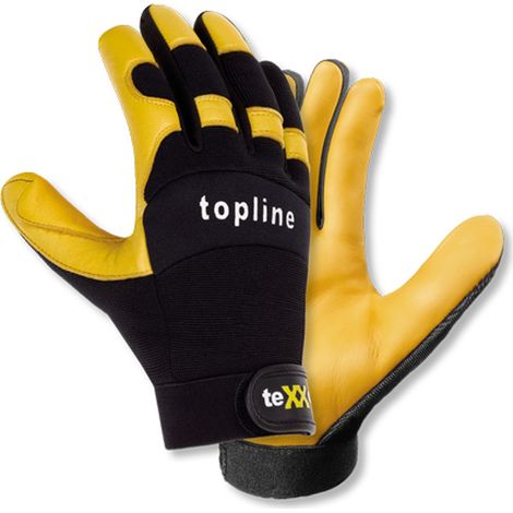 teXXor® topline Kuhleder-Handschuhe TACOMA, SB-Verpackung, Gelb/Schwarz (1/4)