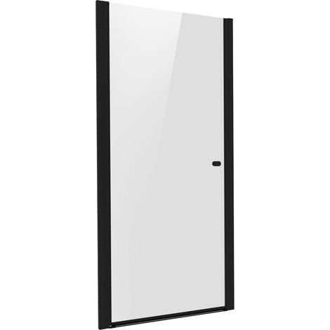 Baridi DH304 Pivot Shower Door 800 x 1850mm, 6mm Tempered Glass, Reversible - Black