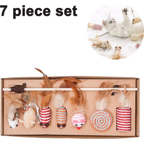 Coffret cadeau de sept pièces pour jouets et bâtonnets pour chat (1/4)