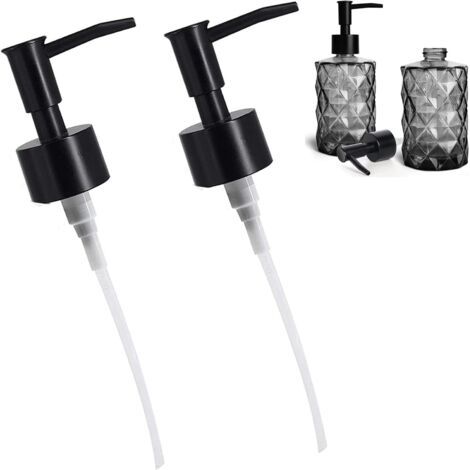 Lot de 2 Têtes de Pompe de Rechange pour Distributeur Rond, Distributeur Savon Pompe Tête, Pompe de Rechange de Distributeur Liquide Vaisselle/sans BPA pour Salle de Bain/Cuisine/Liquide Bouteille (1/5)