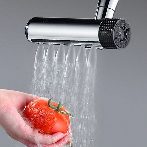 Ein multifunktionaler Wasserhahnadapter mit sechs Wasserflussmodi, geeignet für Bad, Badewanne, Waschbecken, Küchenarmatur und als Ersatz für Spültischarmaturen. Ein unverzichtbares Küchenaccessoire.