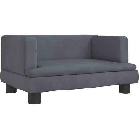 Dunkelgraues Kindersofa 60x40x30 cm Velours