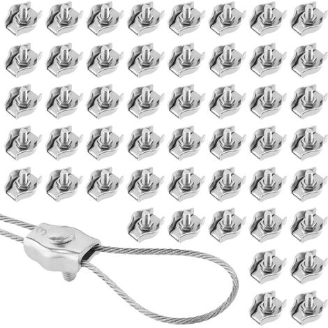 Lot De 50 Serre-Câbles Acier Inoxydable 304, 3 mm, Argenté (1/5)