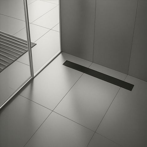 Canalina di scarico doccia nera a pavimento 60cm