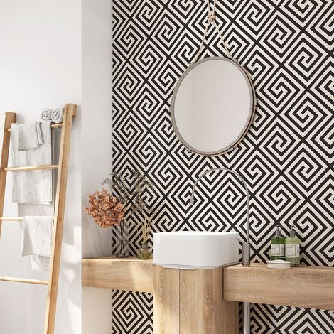 Crédence adhésive salle de bain - Motif Graphique - 60x60 cm - Adhésif MAT (1/4)
