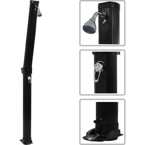 Solardusche Klappbar Schwarz 214 cm 23 L