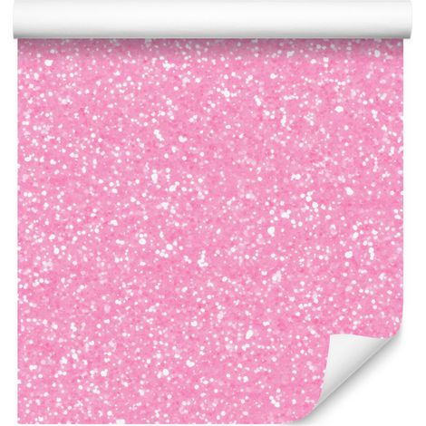 Papier peint à paillettes rose poudré, haut rose poudré 50x1000 cm (1/5)