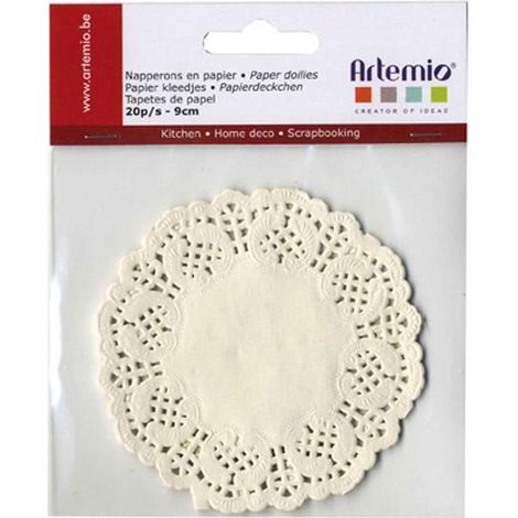 60 napperons en papier blancs Ø 9 cm (1/3)