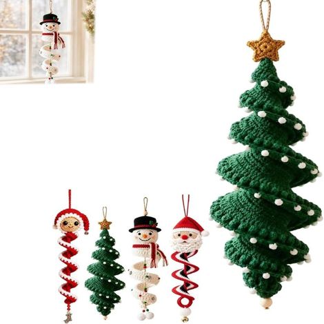 Irovami Kit crochet bonhomme neige – type C, flocons, perles, déco Noël, débutants