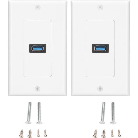 2 pièces Prise Murale USB 3.0 Double Port Rapide pour Maison Bureau Hôtel (1/5)