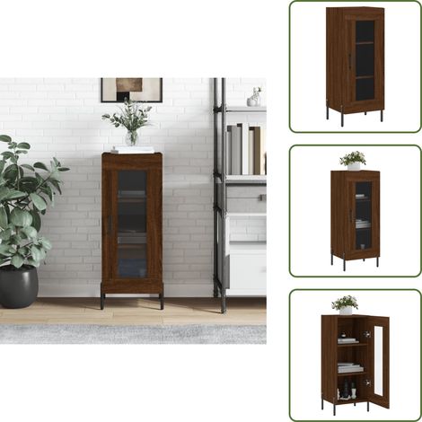 Sideboard Braun Eichen-Optik 34,5x34x90 cm Holzwerkstoff - Schreibtisch - Wohnzimmermöbel - Sideboard - Eiche - Holzmöbel (1/5)