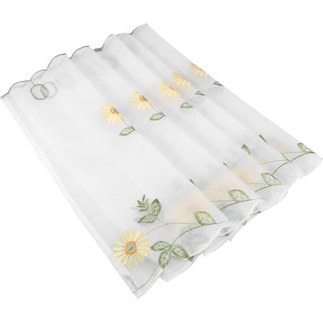 Rideau De Cuisine Demi-Lune En Terylene Avec Motif Chrysanthème Jacquard Pour Restaurant Et Bar 1 Pièce (1/5)