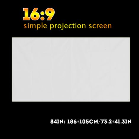 84-Zoll-Leinwand, weiß, tragbar, 16:9-Bildformat – ideal für Videoprojektoren (1/5)