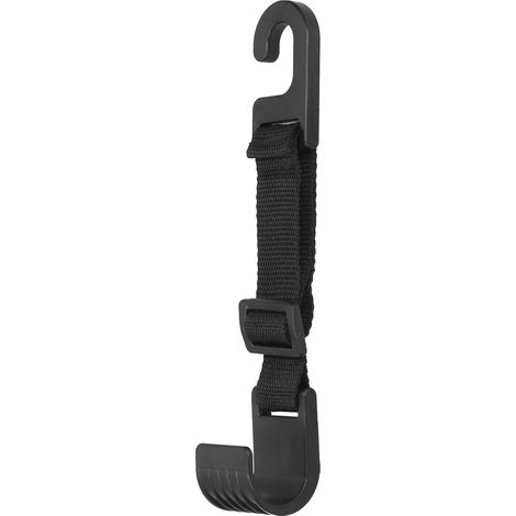Verstellbarer Auto-Kopfstützenhaken, seitlich offen, abgerundet, schwarz, 5 kg/11 lb, für Handtasche und Mantel (1/5)