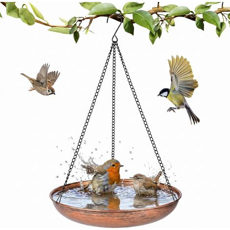 Abreuvoir Oiseaux Exterieur,Mangeoire Oiseaux Exterieur,Abreuvoir Oiseaux Métal,Bains pour Oiseaux Sauvages Suspendues,Baignoire Oiseaux Exterieur Jardin Balcon (1/5)