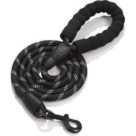 Nylon-Hundeleine mit gepolstertem Griff, 1,5 m lang, für tägliche Spaziergänge und Training, geeignet für mittelgroße und große Hunde (1/5)