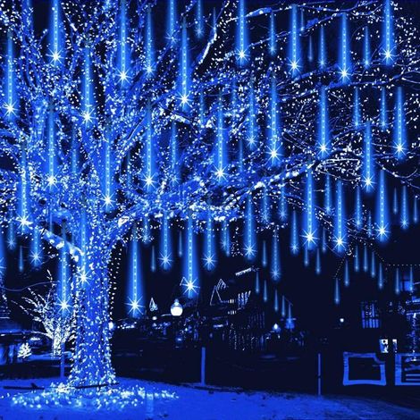 1 Guirlande Lumineuse, Météore, 192 LED, Bleu, IP65, Extérieur, Jardin