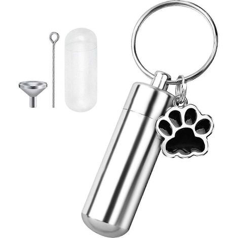 Urne funéraire en acier inoxydable pour animaux de compagnie, porte-cendres, porte-clés, urne funéraire en métal de deuil