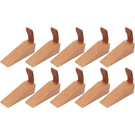 10 Cales de Porte en Bois Antidérapantes pour Surfaces Lisses, Bloque-Porte Polyvalent pour Bureaux, Écoles, Maisons, Commerces et Restaurants (1/5)