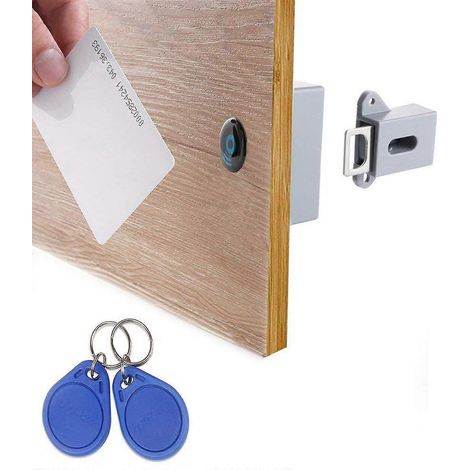 Serrure électronique invisible pour armoire, serrure cachée, verrou RFID à monter soi-même pour tiroir, casier ou placard en bois-C