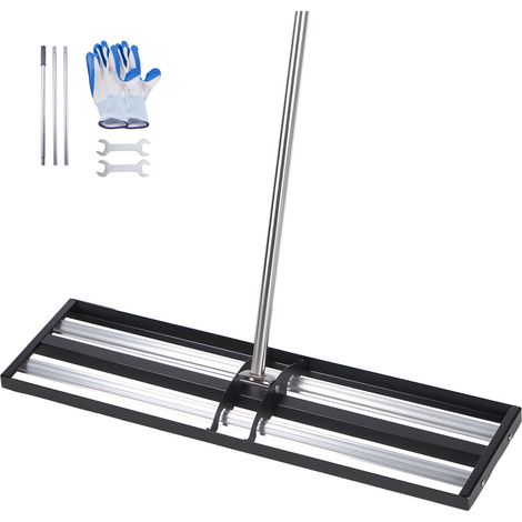 VEVOR Updated Lawn Leveling Rake with Roller, 36" x 10" Stainless Steel Lawn Leveler with 83.9" Adjustable Handle, Heavy Duty Yard Leveling Rake, Effort Saving Lawn Leveling Tool for Yard Golf Court (1/5)
