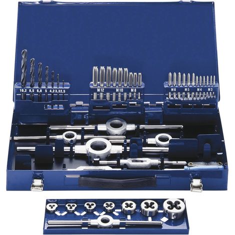 Assortiment de taraudeurs M3 - M12, HSS, 49 pièces. Eventus by Exact 10721 métrique M3, M4, M5, M6, M8, M10, M12 49 piè (1/2)