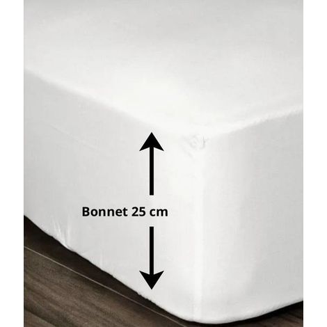 LOVELY HOME Coprimaterasso 100% cotone 180x200x25 cm bianco