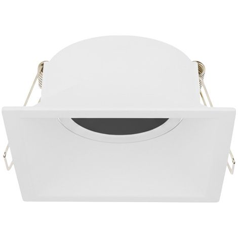 Spot encastrable carré blanc GU10 MR16 orientable MEYAN HOROZ support plafond aluminium (1/5)