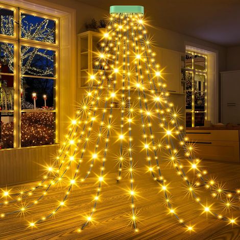 2M 16 Branche Guirlande Lumineuse Sapin de Noël, Blanc Chaud (1/5)