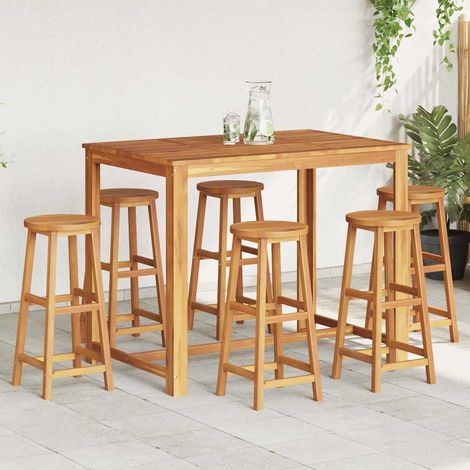 vidaXL Taburetes de cocina 6 unidades madera maciza de acacia (1/5)