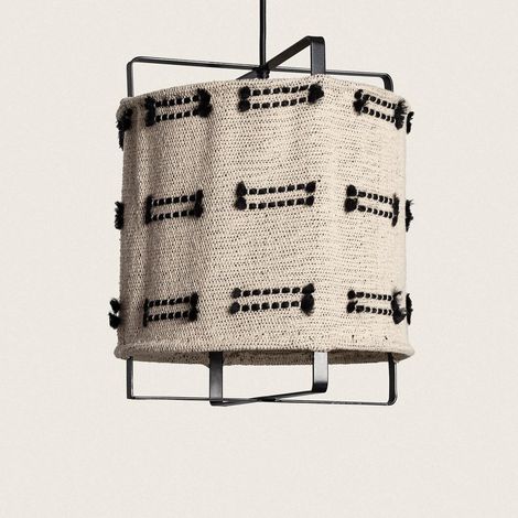 Lámpara Colgante Metal y Algodón Sioux Beige