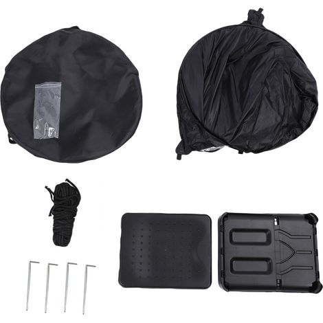 Toilette camping portable avec tente douche confidentialité – Instantanée popping adulte voyage pliable potty vestiaire camping-car SUV remorque (1/5)